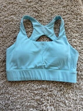 Seamless Light Blue Racerback Sports Bra